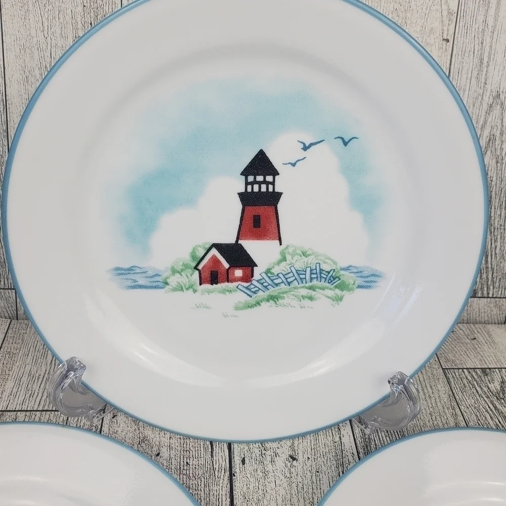 3 Vintage Corelle Outer Banks Lighthouse Pattern 7